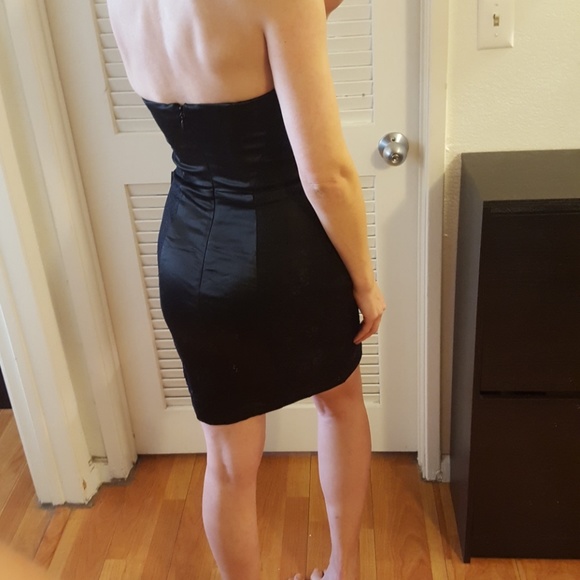 Bebe - Black Lace Strapless Dress - Picture 2 of 6